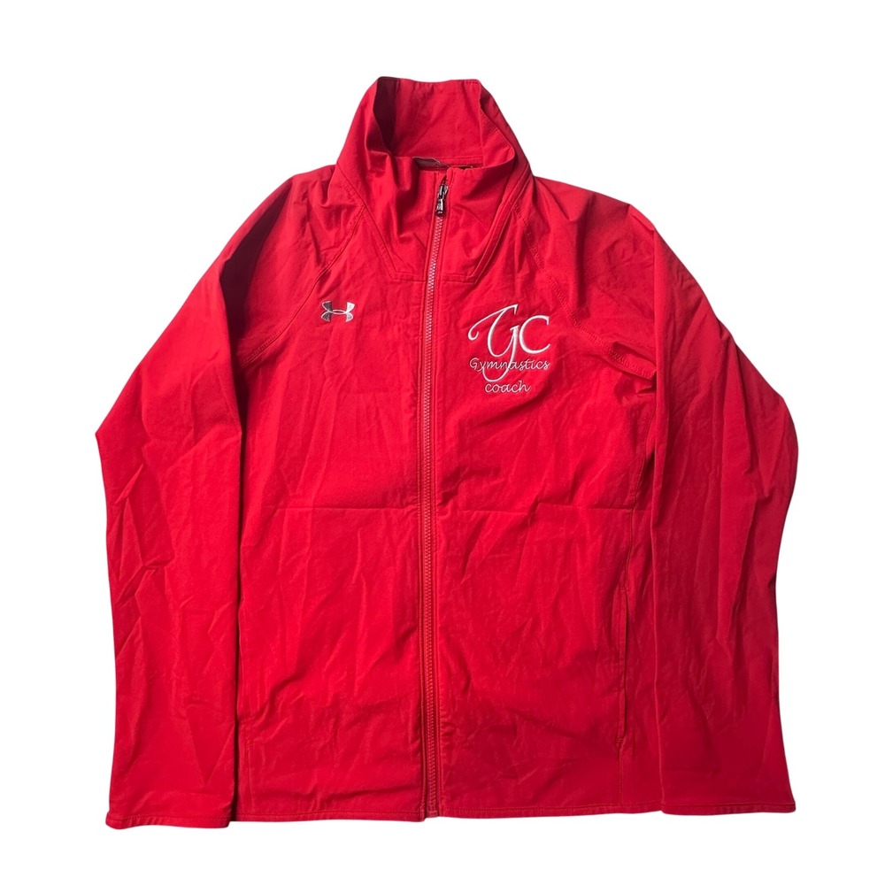 Under Armour Jacket Womens Small Red GC Gymnastics HeatGear 1295306 Full Zip